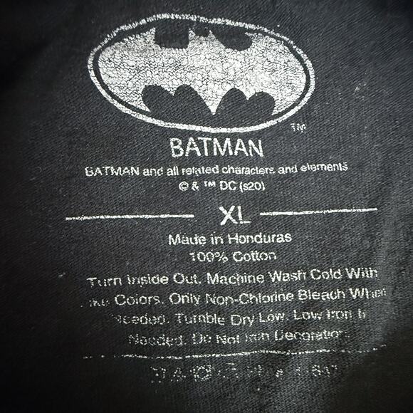 Batman TV Logo T-Shirt XL Black DC Comics 100% Cotton Retro Superhero Tee - Picture 3 of 5